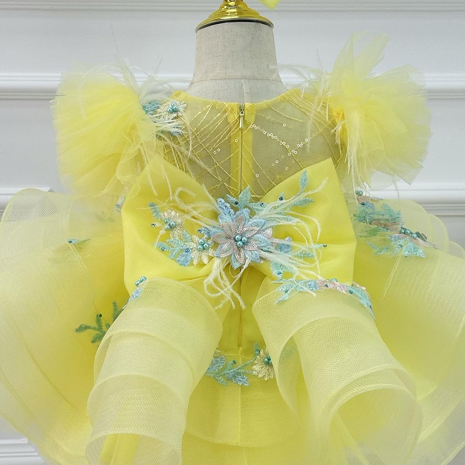 Princess Baby Girls Flower Pageant Dress Toddler Girls Birthday Party Dresses for Kids 1-7 Years - Image 9