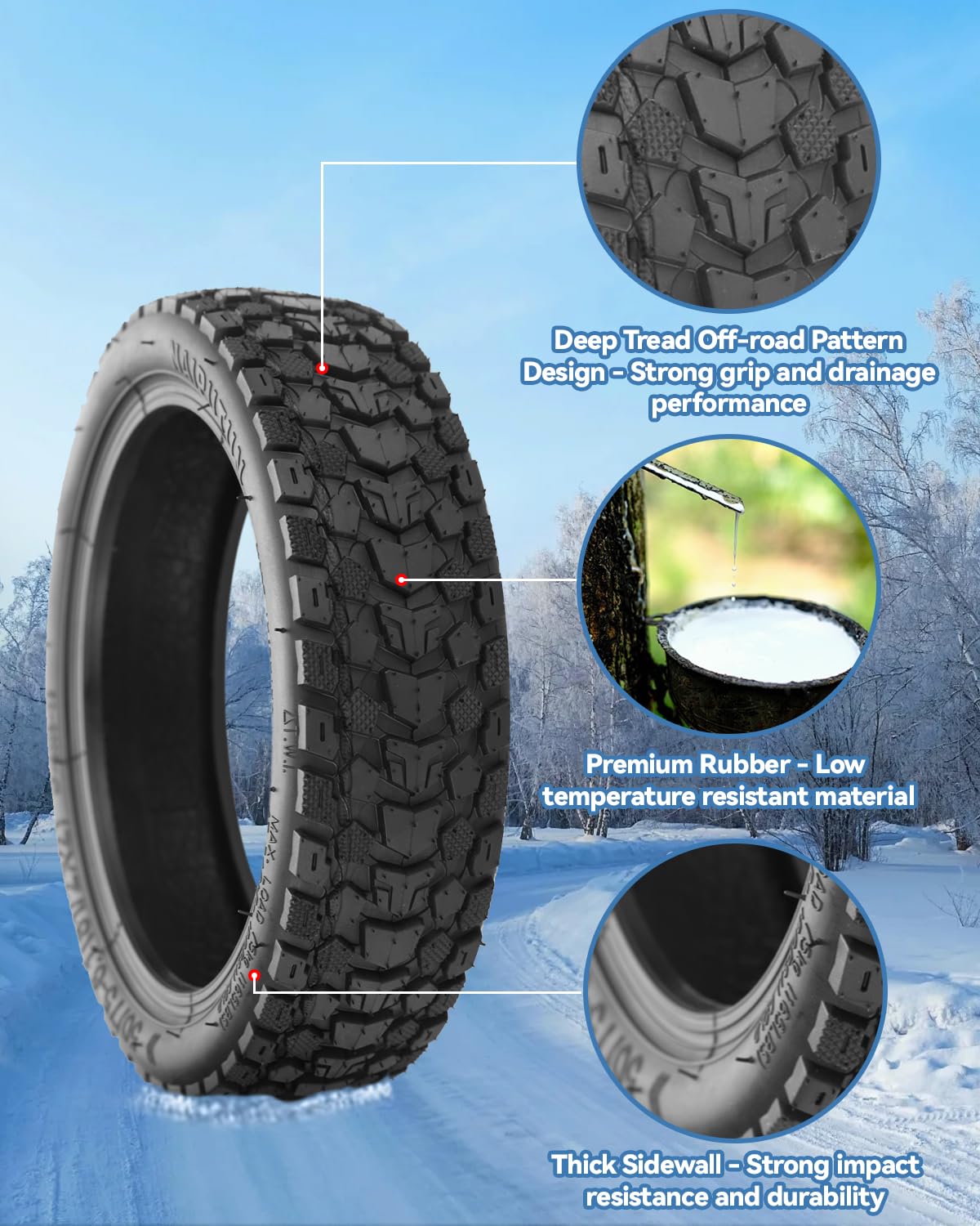 2 Sets 8.5" Off-Road Tires & Thick Inner Tubes For Xiaomi M365/Pro/1S Scooters