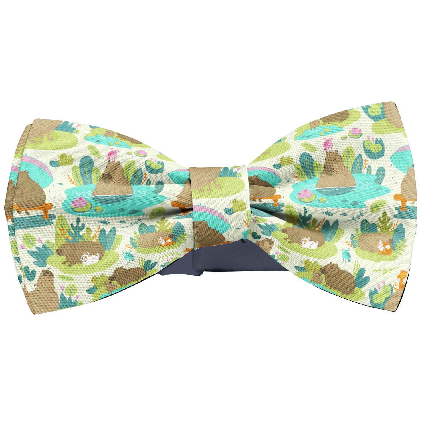 RYANUKA Pre-Tied Bow-Tie (Cute Capybara Animal Cartoon Pattern) Adjustable Bowties for Kids, Toddlers, Adults, Dogs, Cats, Pets