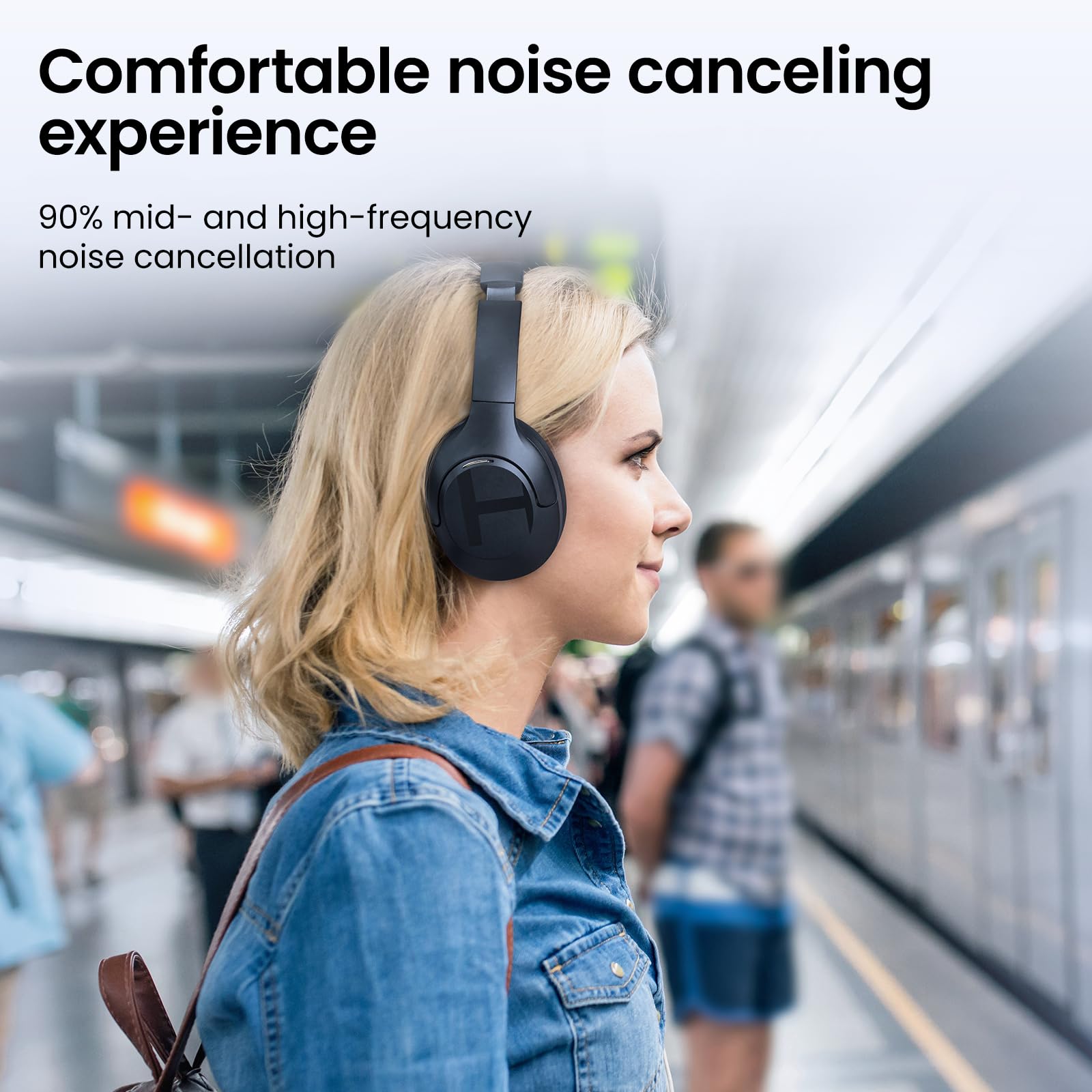 HAYLOU S35 Hybrid Active Noise Cancelling Headphones, Wireless Over-Ear Headphones Bluetooth 5.2, 40H ANC Playtime, Clear Call