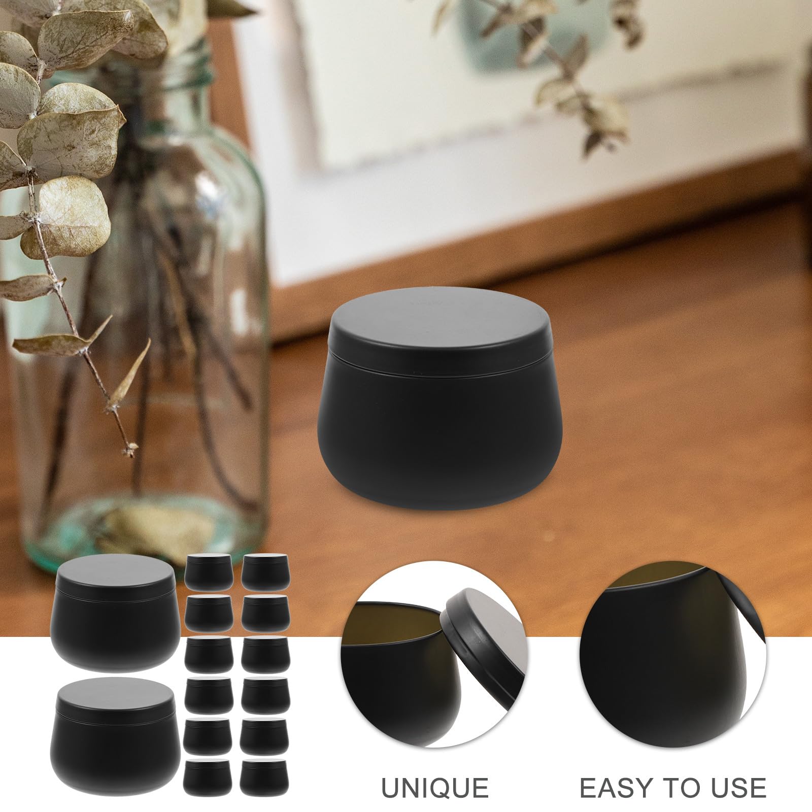 ULTECHNOVO 24 Stück Runde Blechdosen 120 Ml aus Weißblech mit Deckel Aufbewahrungsgläser für Tee Bonbons Multifunktionale Vorratsbehälter für Küche und Haushalt