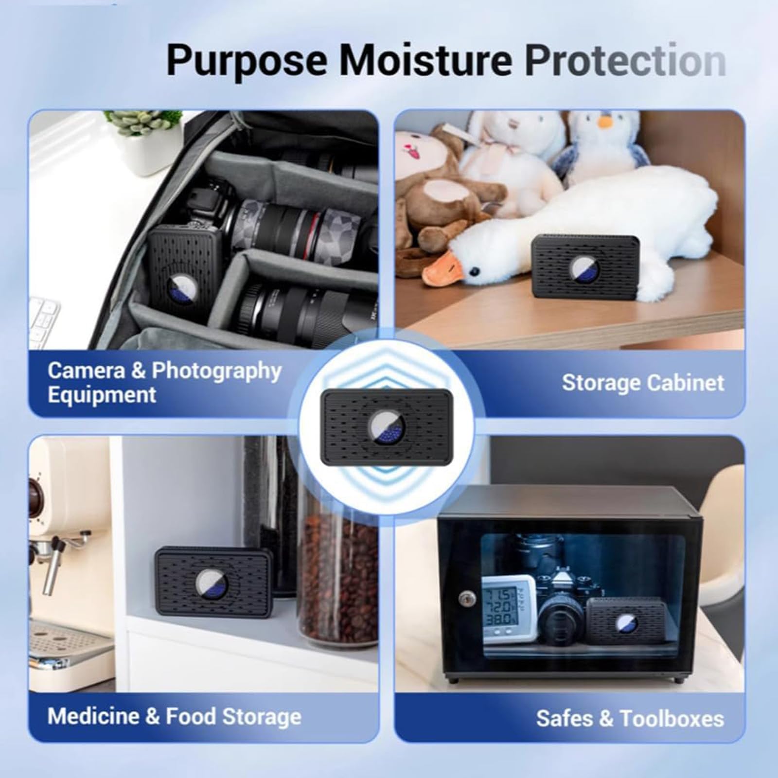 Dispositivo elettrico di deumidificazione con funzione di rigenerazione Assorbitore ricaricabile USB per dispositivo elettronico della macchina fotografica Imbiber elettronico