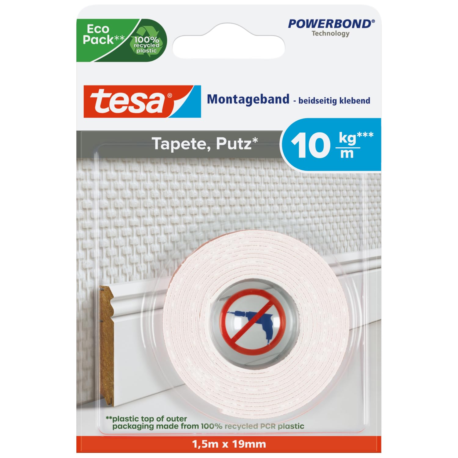 tesa 77742-00000-00 Powerbond Tape 1.5m x 19mm permanent hold