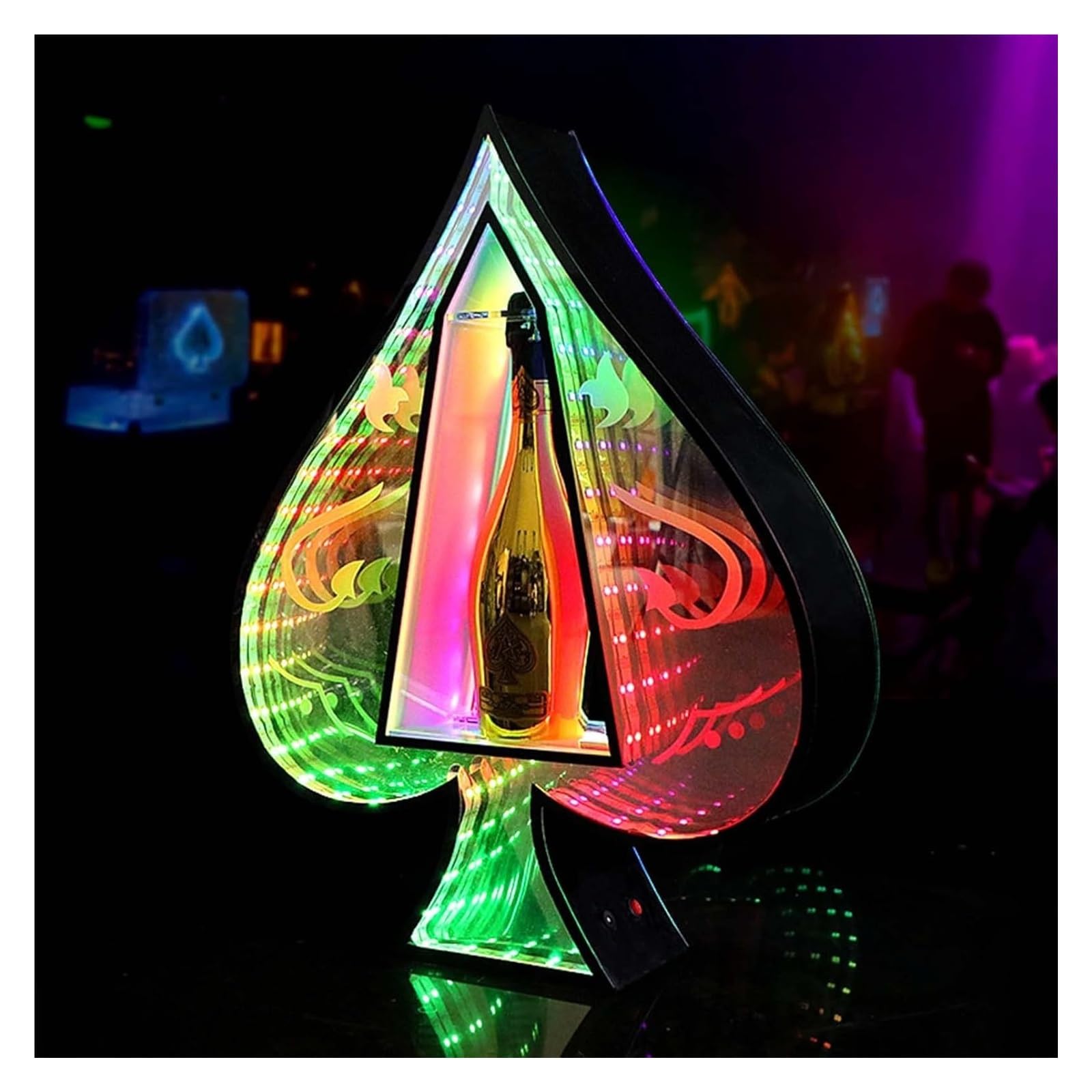 Espositore for bottiglie di liquore Ace of Spades a LED - Presentatore di bottiglie illuminato regolabile for locali notturni, matrimoni e feste