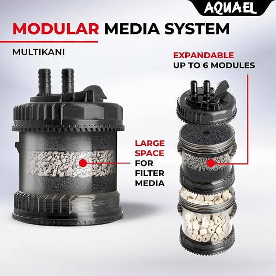 AquaeL Multikani 800 Fish Tank Filter - Aquarium Sponge Filter System - Large Aquarium Water Filter Pump 5 - 85 Gallons