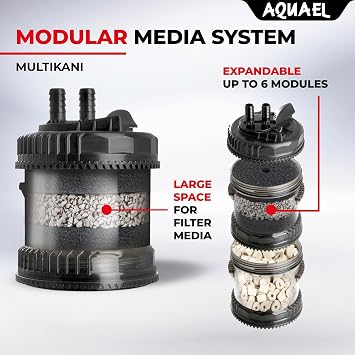 AquaeL Multikani 800 Fish Tank Filter - Aquarium Sponge Filter System - Large Aquarium Water Filter Pump 5 - 85 Gallons