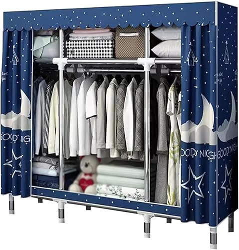 Miniatura 9 de large closets Portable Wardrobe Closet Thick Metal Frame Closets for Bedroom Cloth Wardrobe Closet for Bedroom Hanging Clothes Closet Space-saving