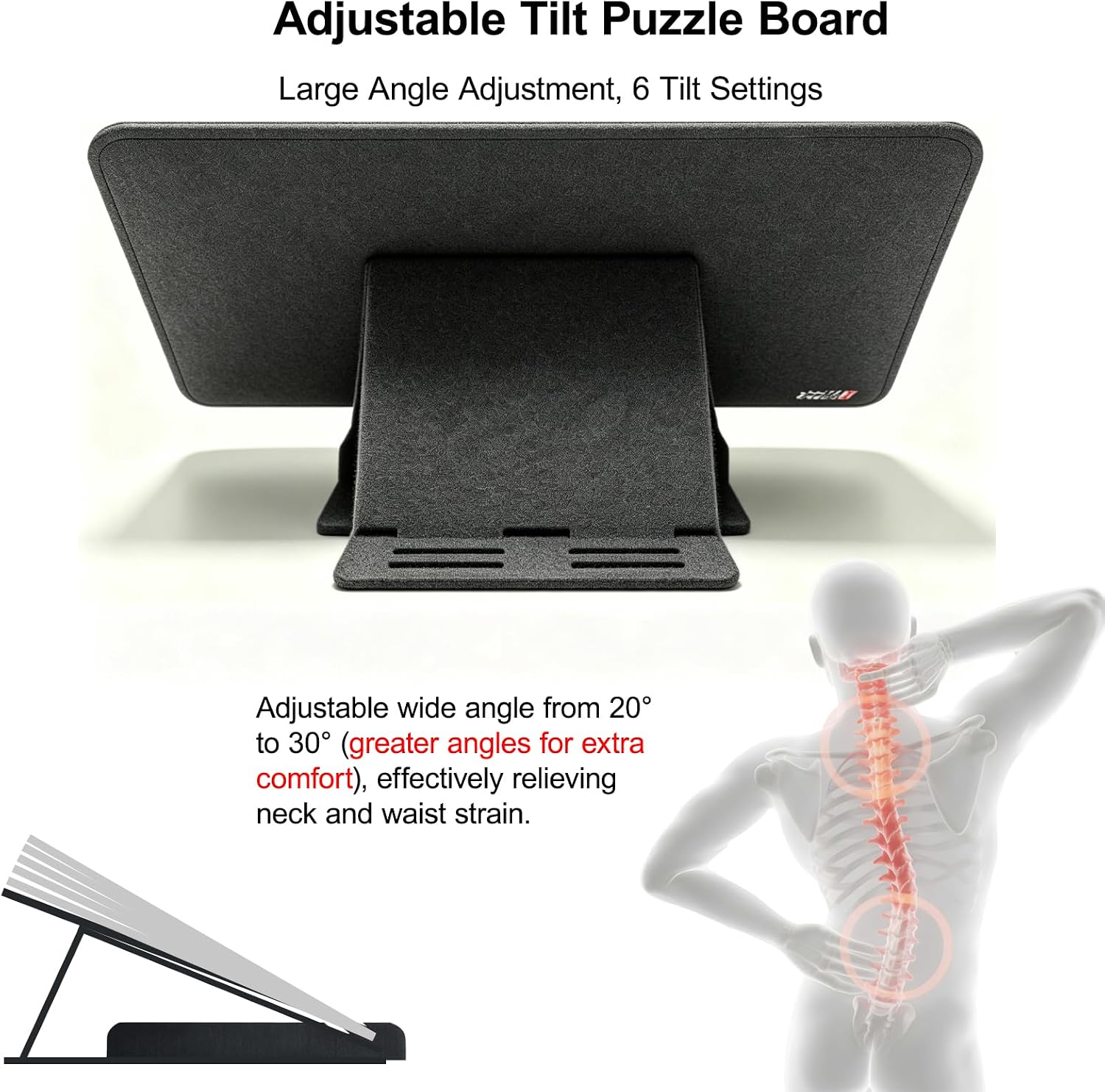 Felt Puzzle Board with Transparent Dust Cover for 500-1000 Pieces, Foldable Jigsaw Puzzle Table with Adjustable Tilting Stand & 8 Color Sorting Trays, Portable Non-Slip Mat, Gift for Puzzle Lover image 4