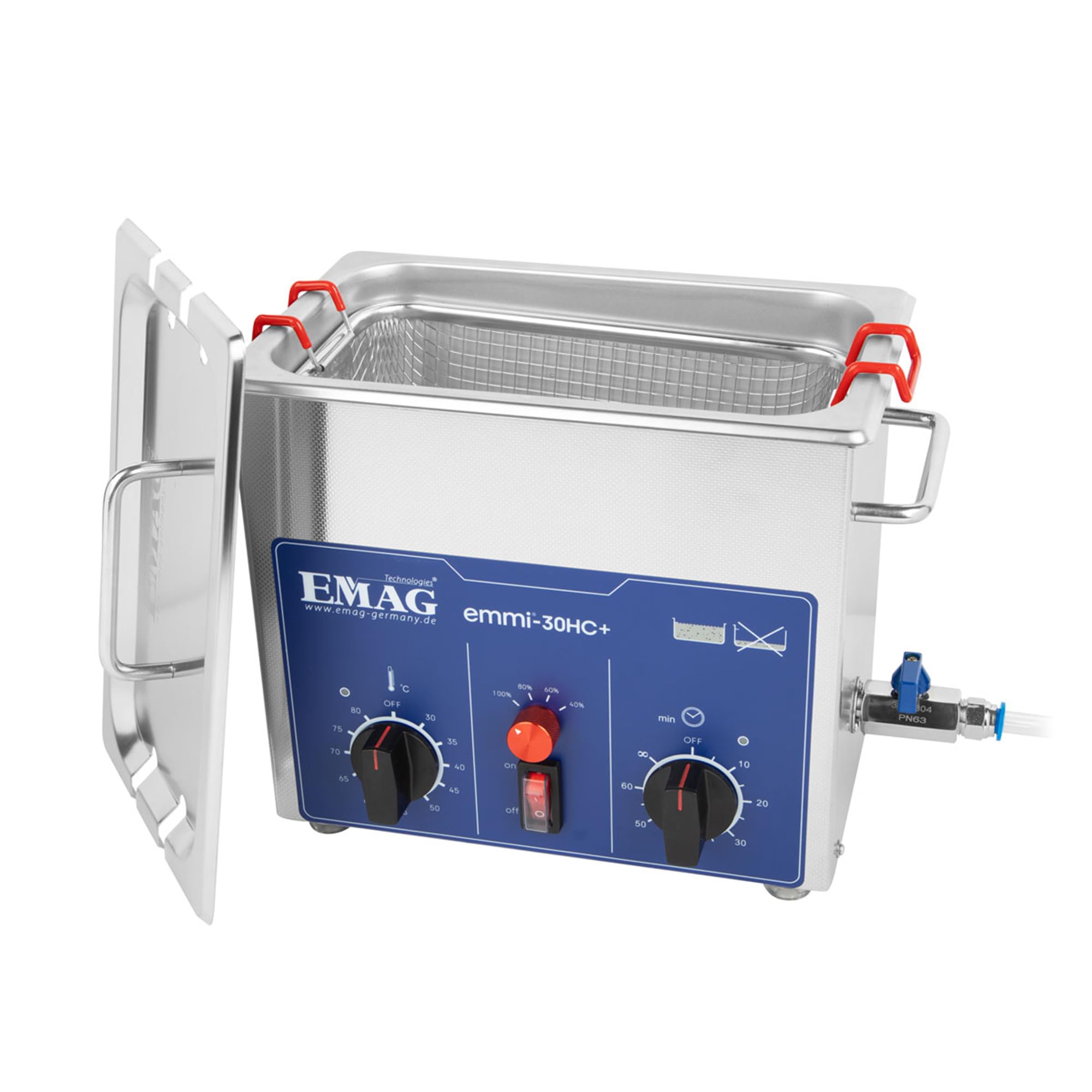 EMAG Ultraschallreiniger Emmi 30HC Plus – 3,2L Ultraschallreinigungsgerät mit Heizung & 4 Leistungsstufen – Profi-Reinigung für Brillen, Schmuck, Werkzeuge, Laborausrüstung & Platinen