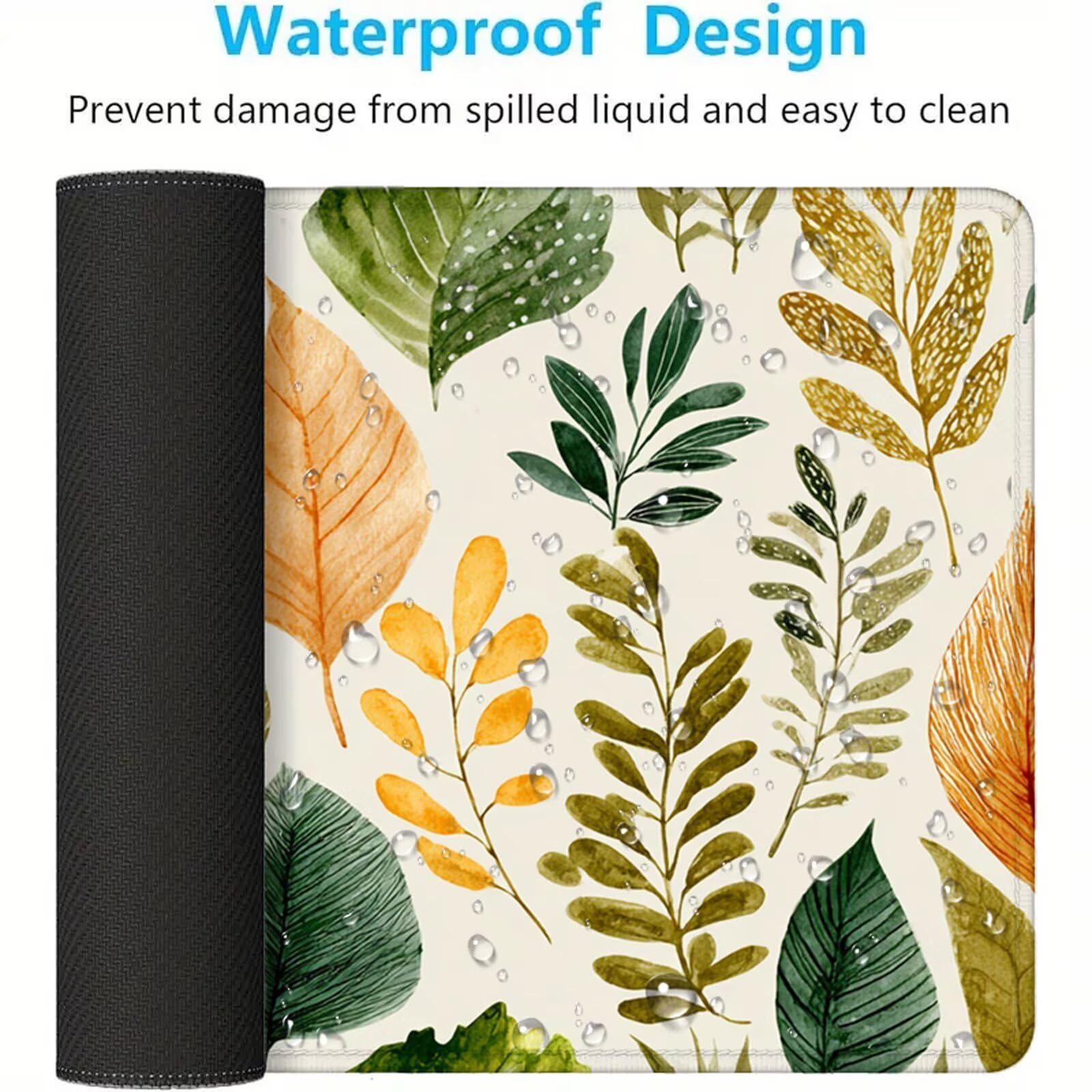 Jesienna podkładka pod mysz XXL 1200 x 600 mm arkusz pod mysz na biurko z wodoodporną powierzchnią i antypoślizgową podstawą, podkładka pod mysz do biura, komputera, poprawia dokładność prędkości 3Y