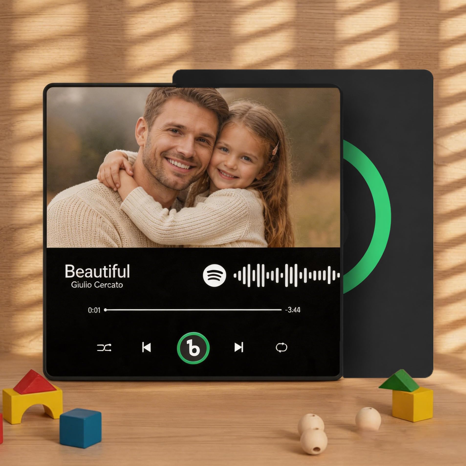 Custom Music Fridge Magnet Dad Gifts from Daughter Son Spotify Plaque Magnetic Photo Frames for Fridge Fathers Day Birthday Gift for Dad Grandpa Granny Family from Daughter Son
