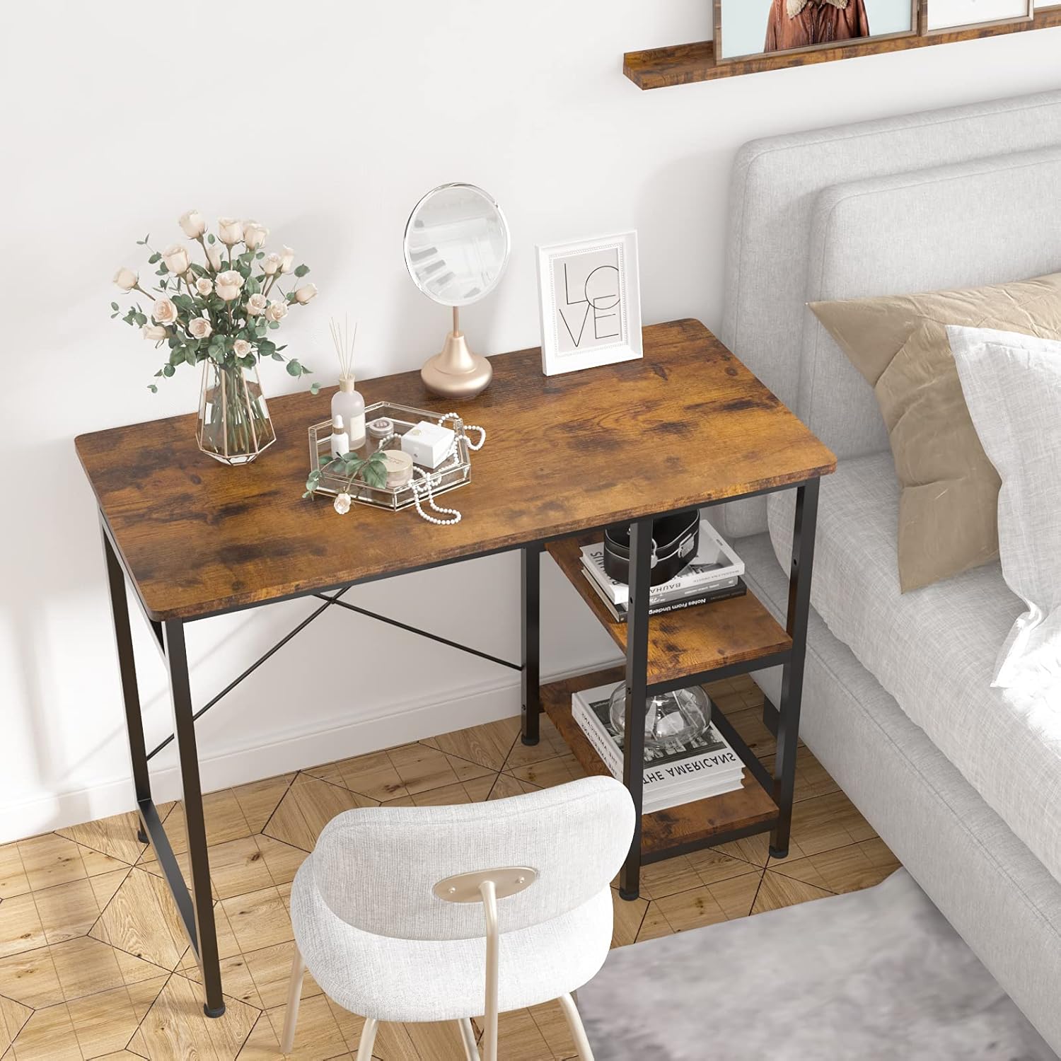 Engriy Writing Computer Desk 39", Home Office Study Desk with 2 Hooks