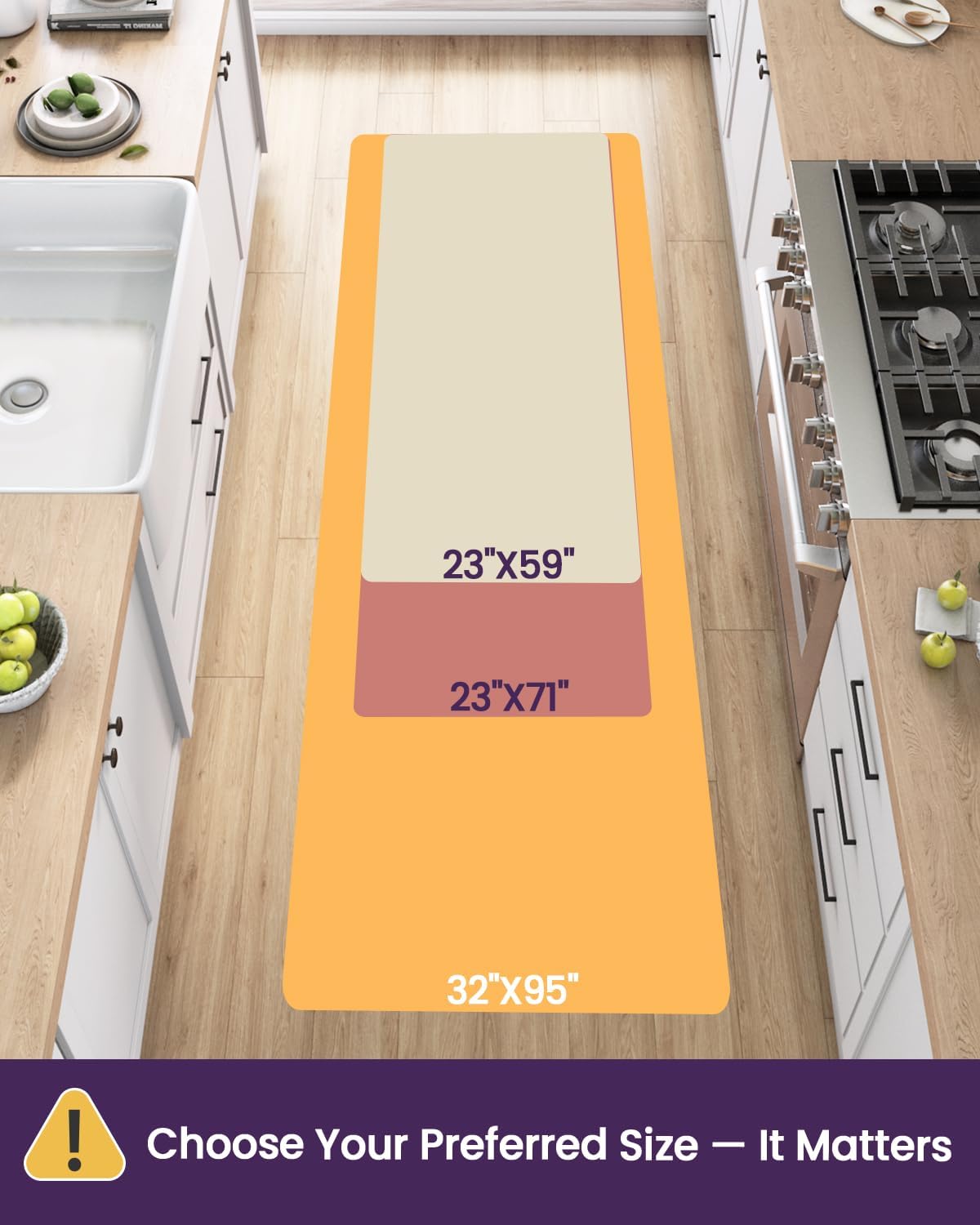 DEXI Plastic Kitchen Runner Rug 23"x59", Vinyl Floor Protector Mat Waterproof, Clear Carpet for Indoor Laundry Hallway Front Sink 59"L x 23"W x 0.1"Th Clear