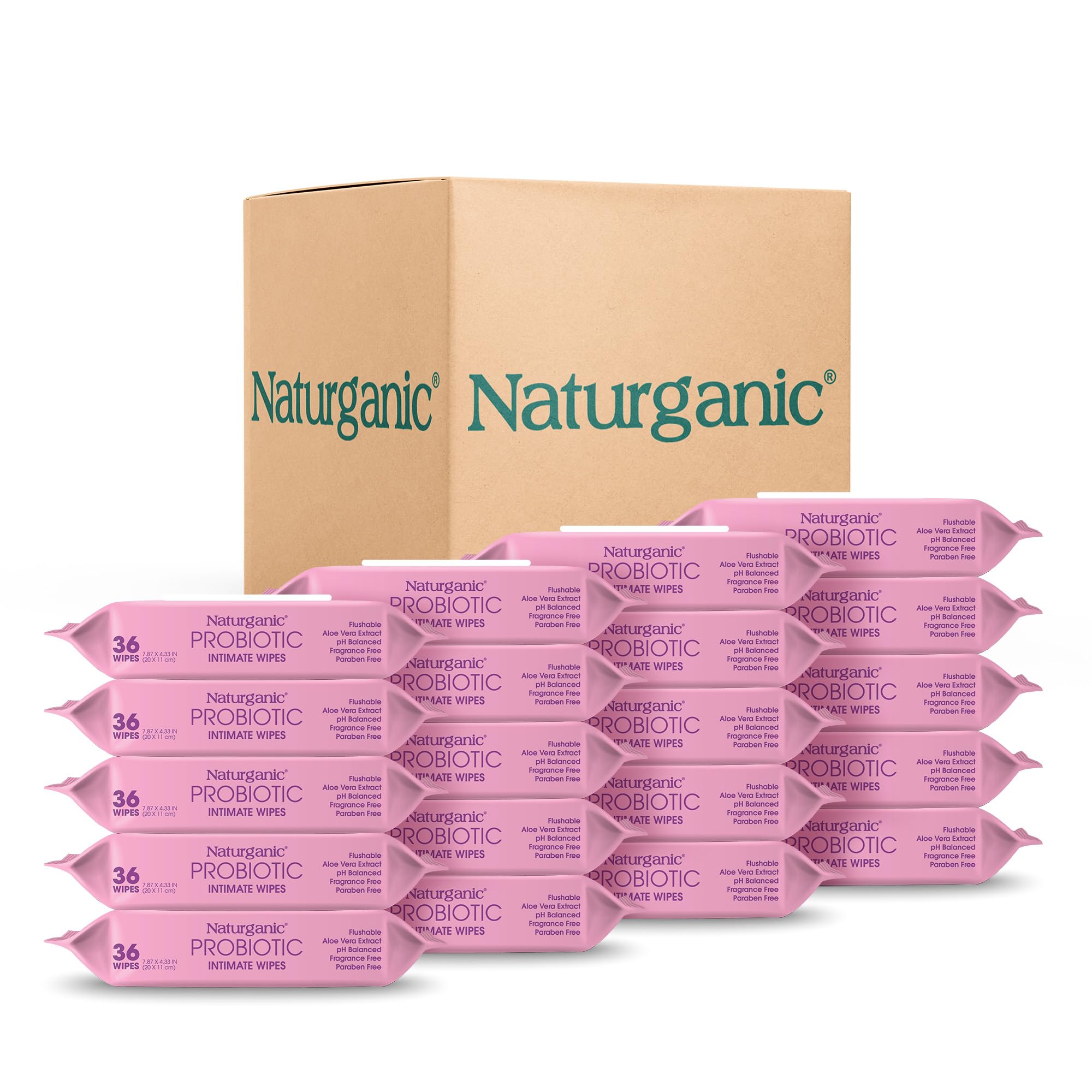 Probiotische Intimpflege-Tücher Sensitive Großpackung (20er Pack x 36 Stück) – Gynäkologisch getestet & pH-hautneutral – Mit Lactobacillus-Ferment & Aloe Vera Parfümfrei & Spülbar
