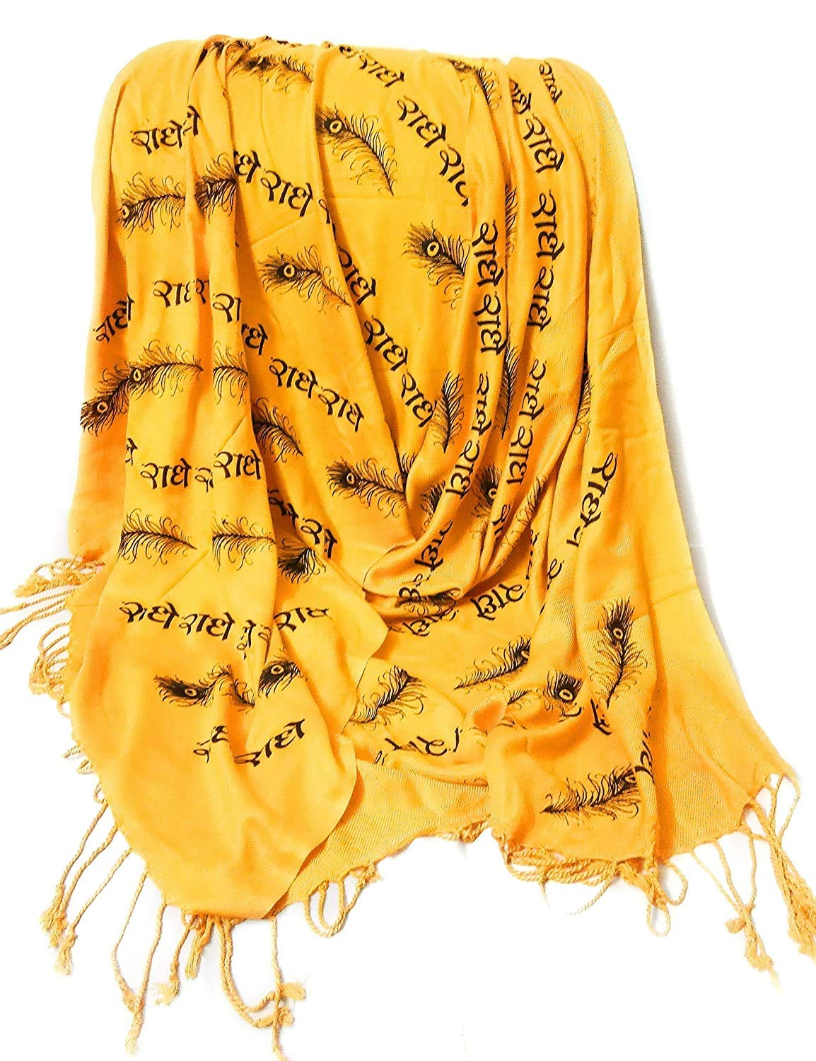 Chircrafts Traditional Cotton Blend Stole Shawl Scarves Beautiful Radhe Radhe Print for women Girls