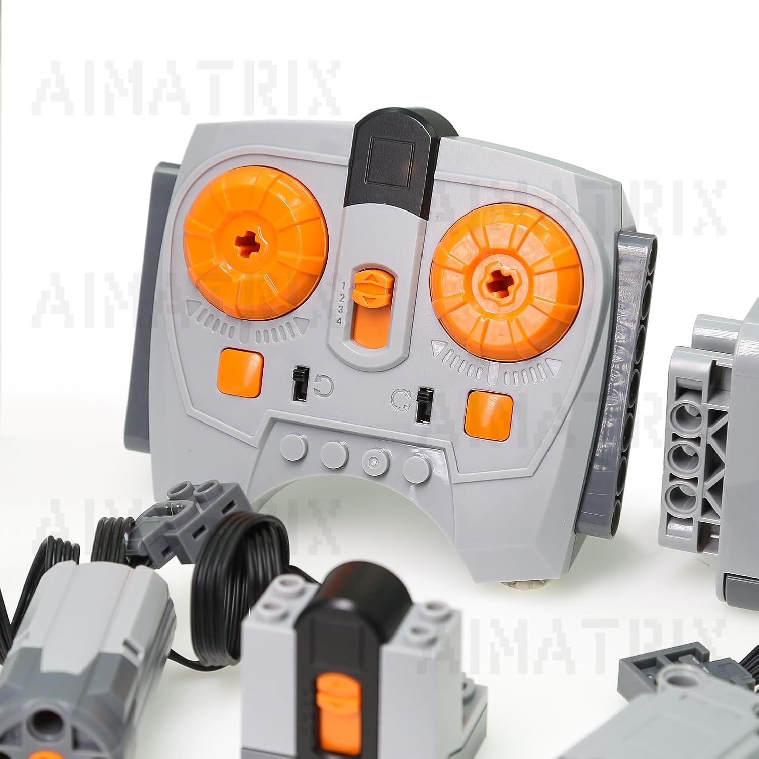 9pcs Motor kit,Compatible with Toy Building Block, Including Remote Control and Receiver, Switch, Extension Cord, M/L Motor etc.