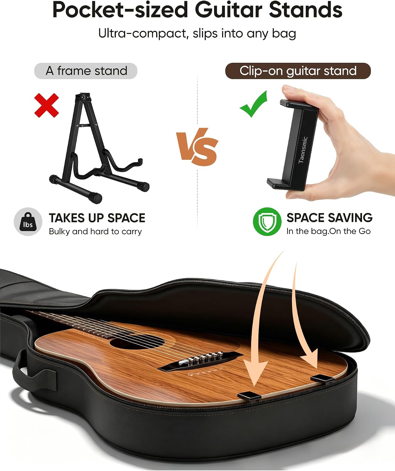 Acoustic Guitar Stand Attachable 2-Pack