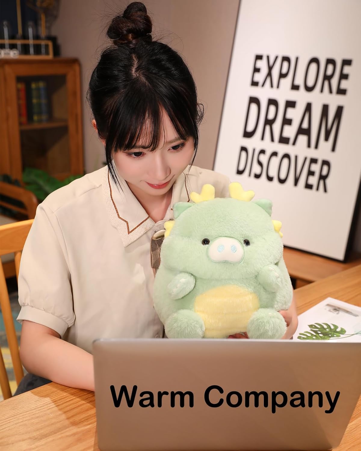 MUPI Cute Dragon Pig Plush Toy Kawaii Stuffed Animals Soft Dinosaur Plush Pillows for Girls Boys Kids Adults, Blue (11 Inch) - Image 5