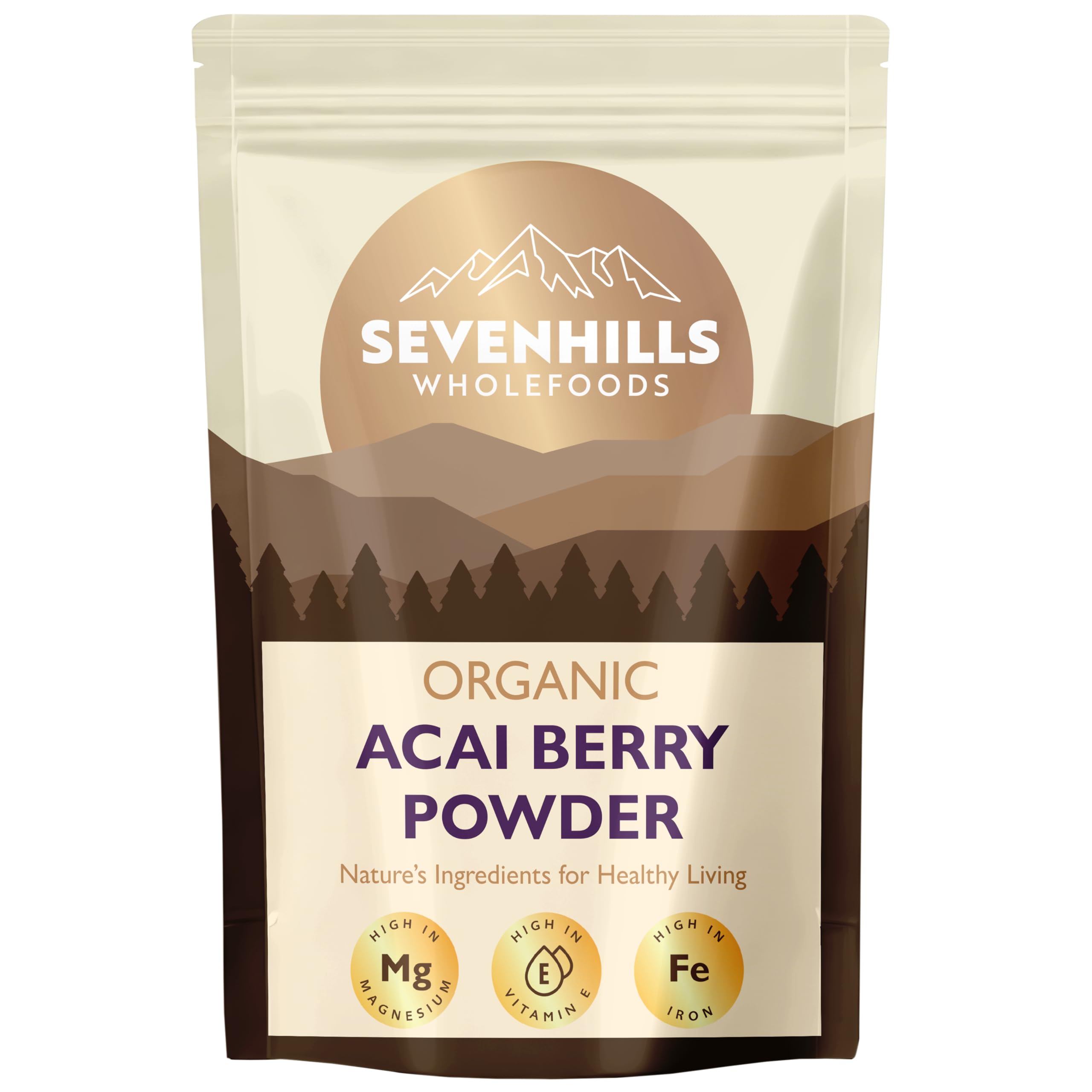 Sevenhills Wholefoods Organic Raw Acai Berry Powder, Freeze-Dried, from Brazil 100g