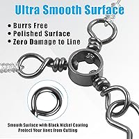 Vista 5 de JSHANMEI 30 broches giratorios de 3 vías, 30 piezas de líneas cruzadas de doble bloqueo giratorio giratorio de pesca giratorio en T, conectores