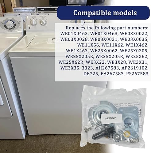 Miniatura 5 de WE25X205 Secador Kit de rodamiento de tambor trasero para GE Hotpoint WE25M40 AP2619300 PS267529