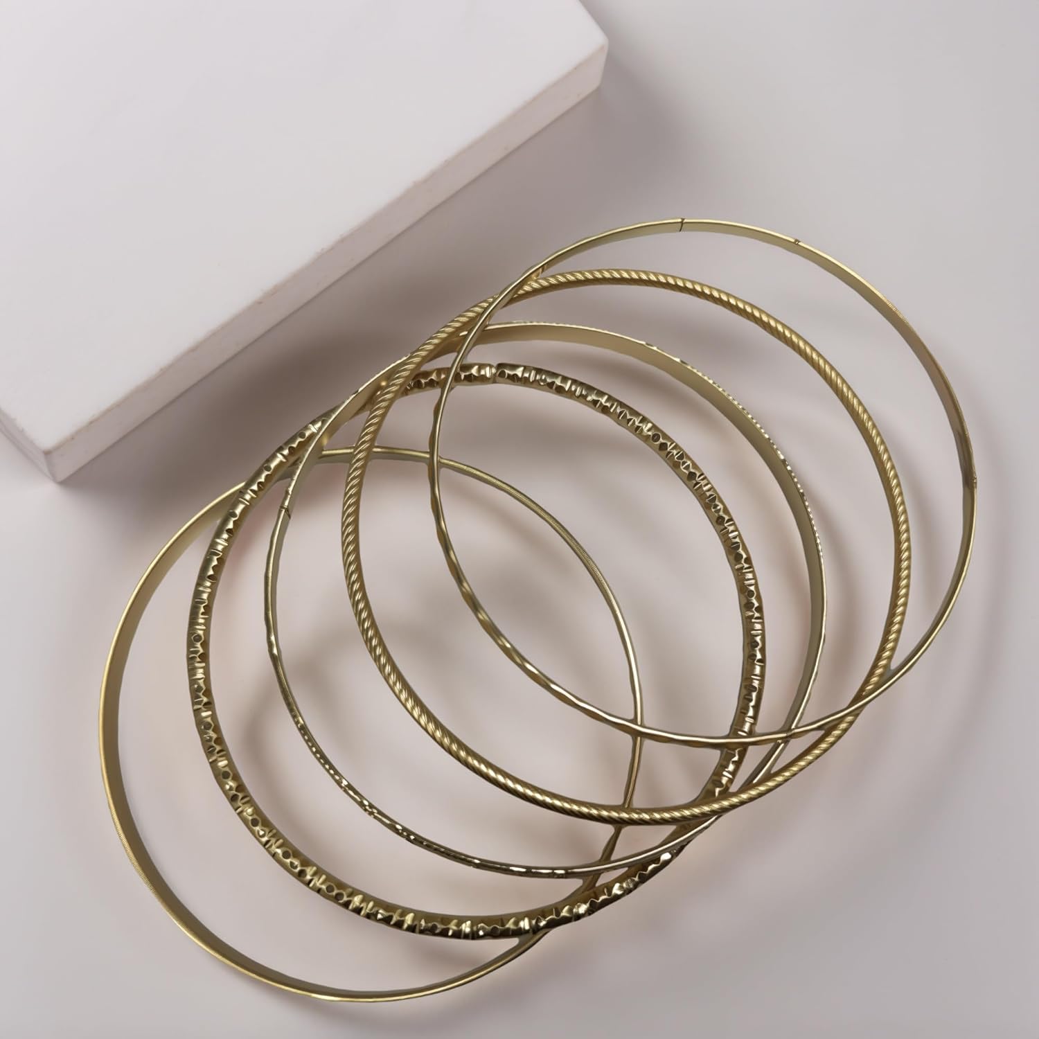 Gold & Silver Bracelets Set for Women, Stackable Bohemian Bangle Pack, Dainty Layered Bracelet Jewelry Set, Vintage Geometric Boho Style Fashion Accessories, Gift Jewelry for Her - Image 4