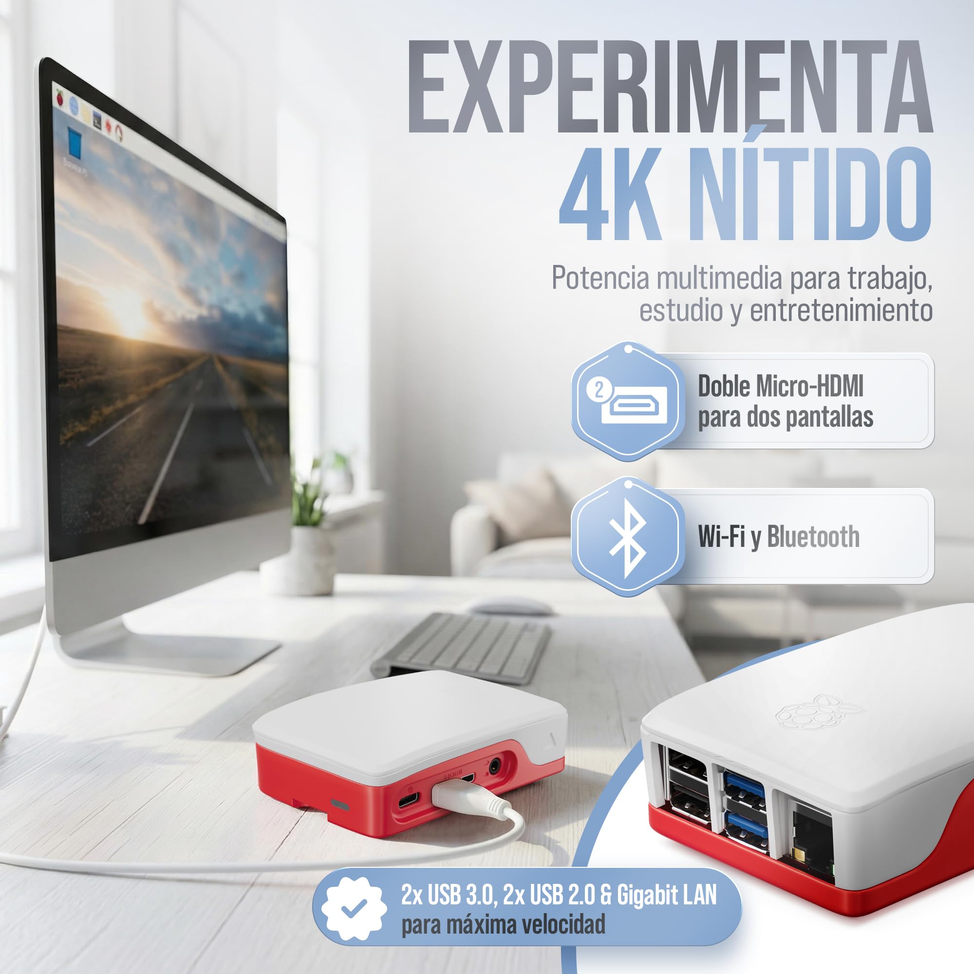 db-tronic Raspberry Pi 4 4 GB Starter Kit | Edición 64 GB | Alimentación 15 W | Carcasa | HDMI 4K | Disipadores | Ideal para Home Assistant y el Smart Home