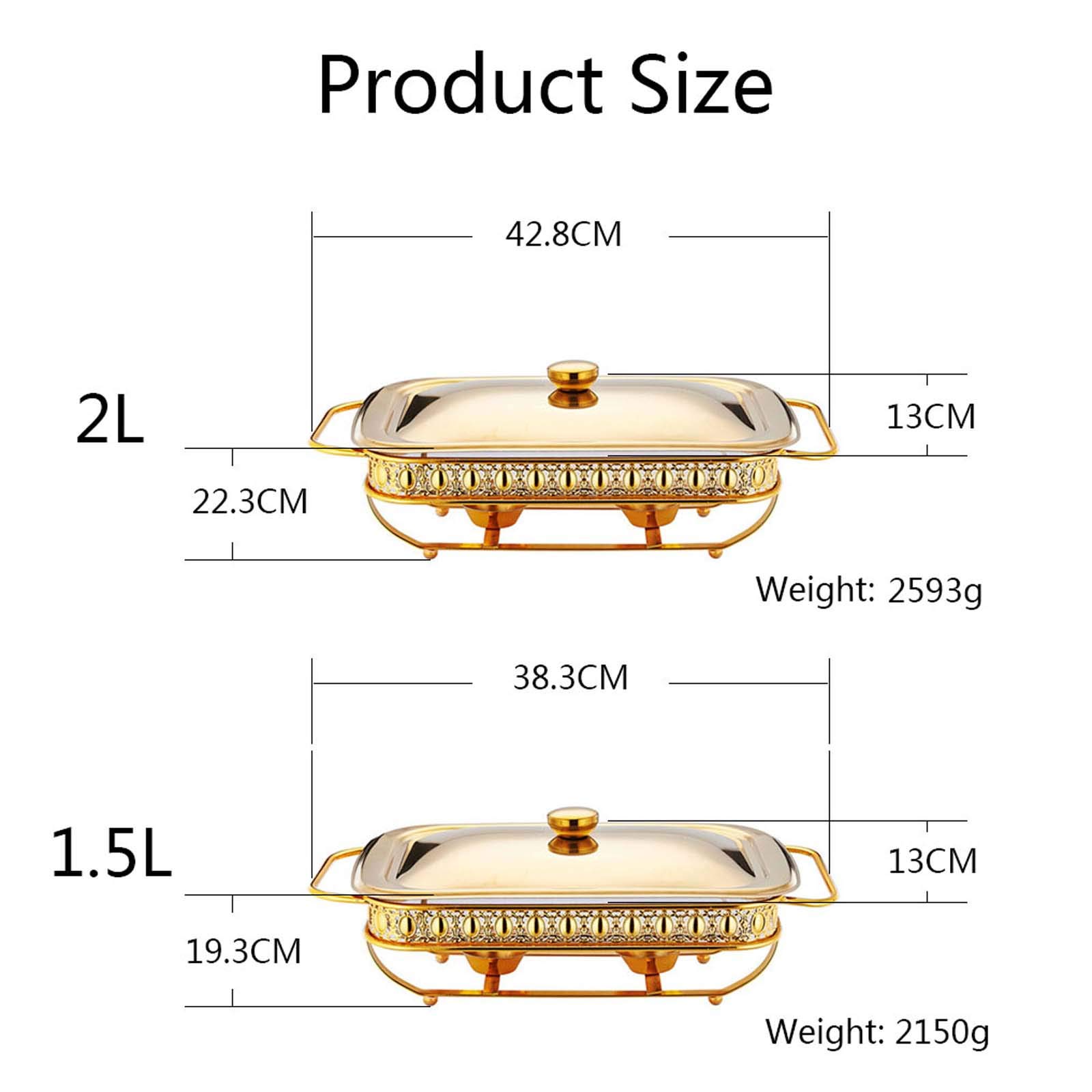 Chafing Dish Chauffe-Plats, Ensemble De Chafing Dish Rectangle en Acier Inoxydable, avec Couvercle en Acier Inoxydable Et Plateau Réchauffant en Verre Passe Au Four, pour Buffet Traiteur Cuisine Fêt