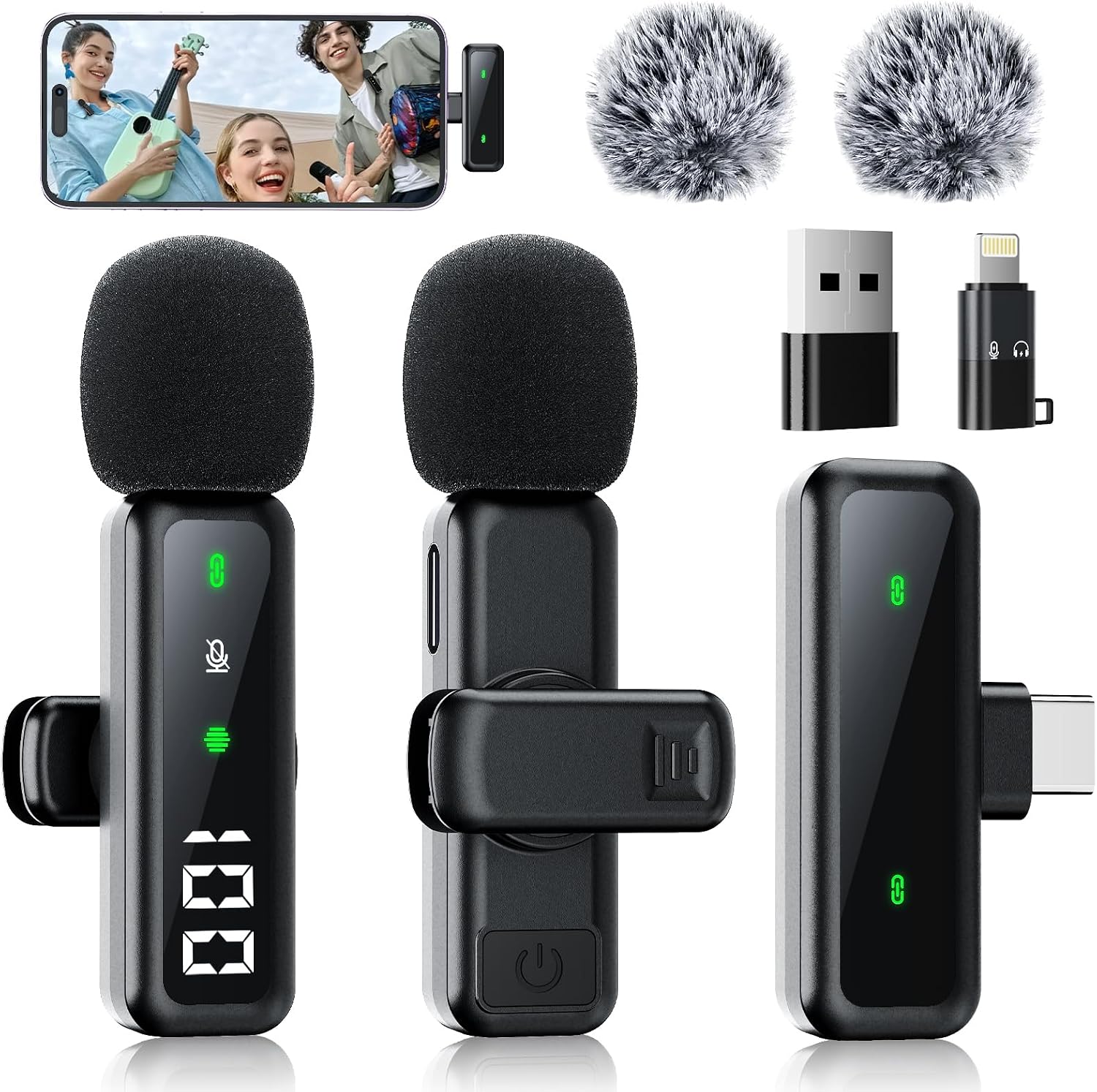 Microphone for iPhone & Android, Wireless Mini Microphone
