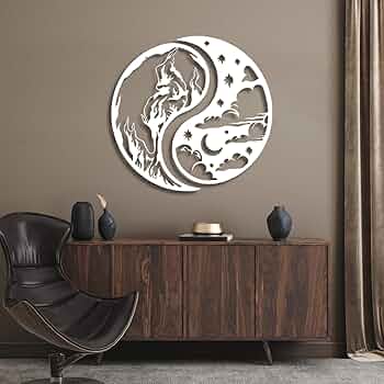 Amazon.com: Metal Wall Art, Metal Yin Yang Decor, 4 Piece