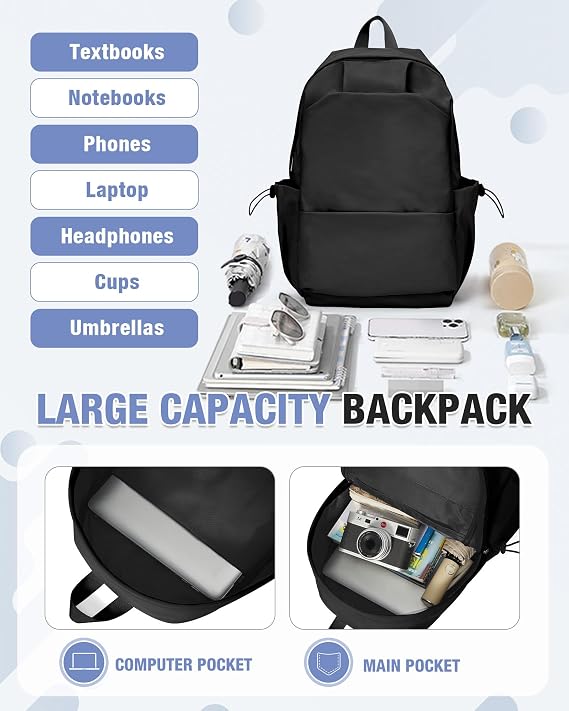 HYC00 School Backpack Secondary Girls Boy High Teenager School Bag Rucksack