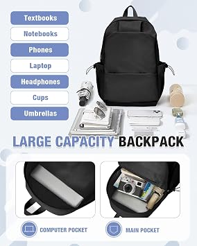 HYC00 School Backpack Secondary Girls Boy High Teenager School Bag Rucksack