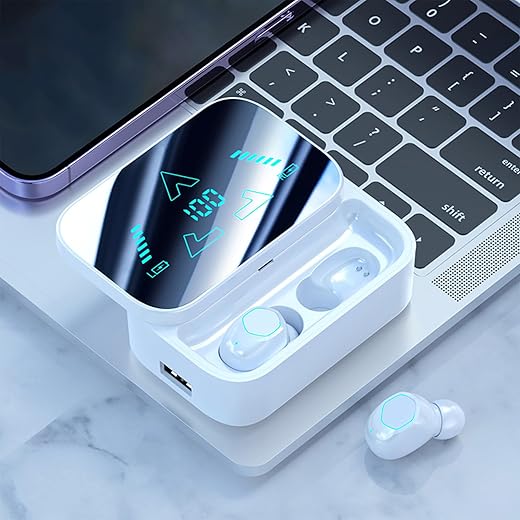 Ture Wireless Bluetooth Headset 5.3 in Ear LED Display Power Hi-Fi Noise Reduction Low Delay High-Definition Call Office and Sports #New Upgrate