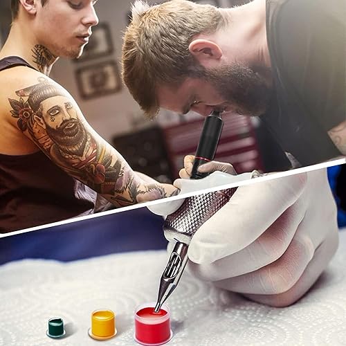 Miniatura 7 de Tapas de tinta de tatuaje con base, 300 vasos de tinta de plástico, tapas de tinta desechables para suministros de tatuaje de tinta