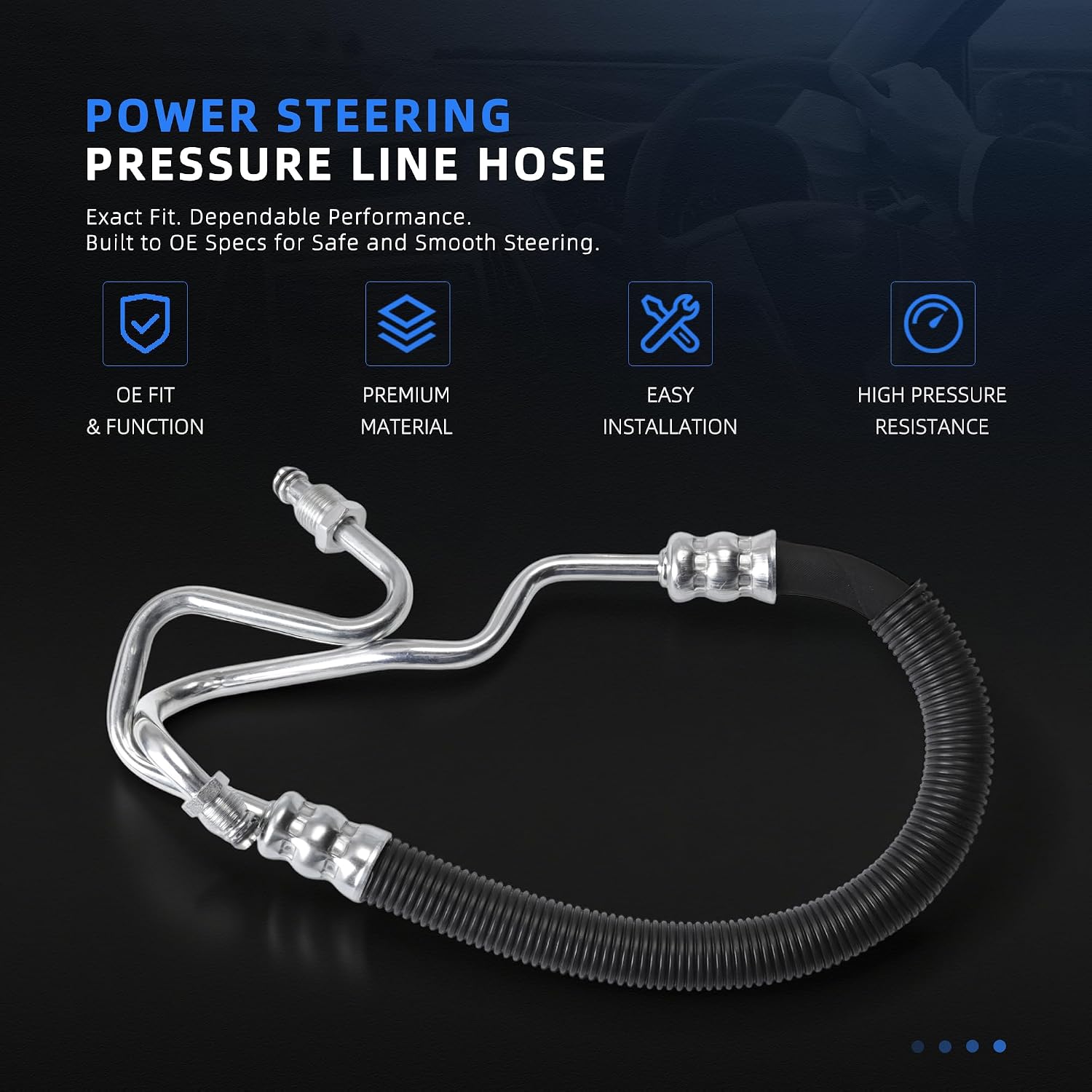Power Steering Pressure Hose Line for Cadillac Escalade, for Chevrolet Avalanche/Silverado 1500 2500 3500/Suburban 1500 2500, for GMC Sierra 1500 2500 3500/Yukon, 99-07, 3401061