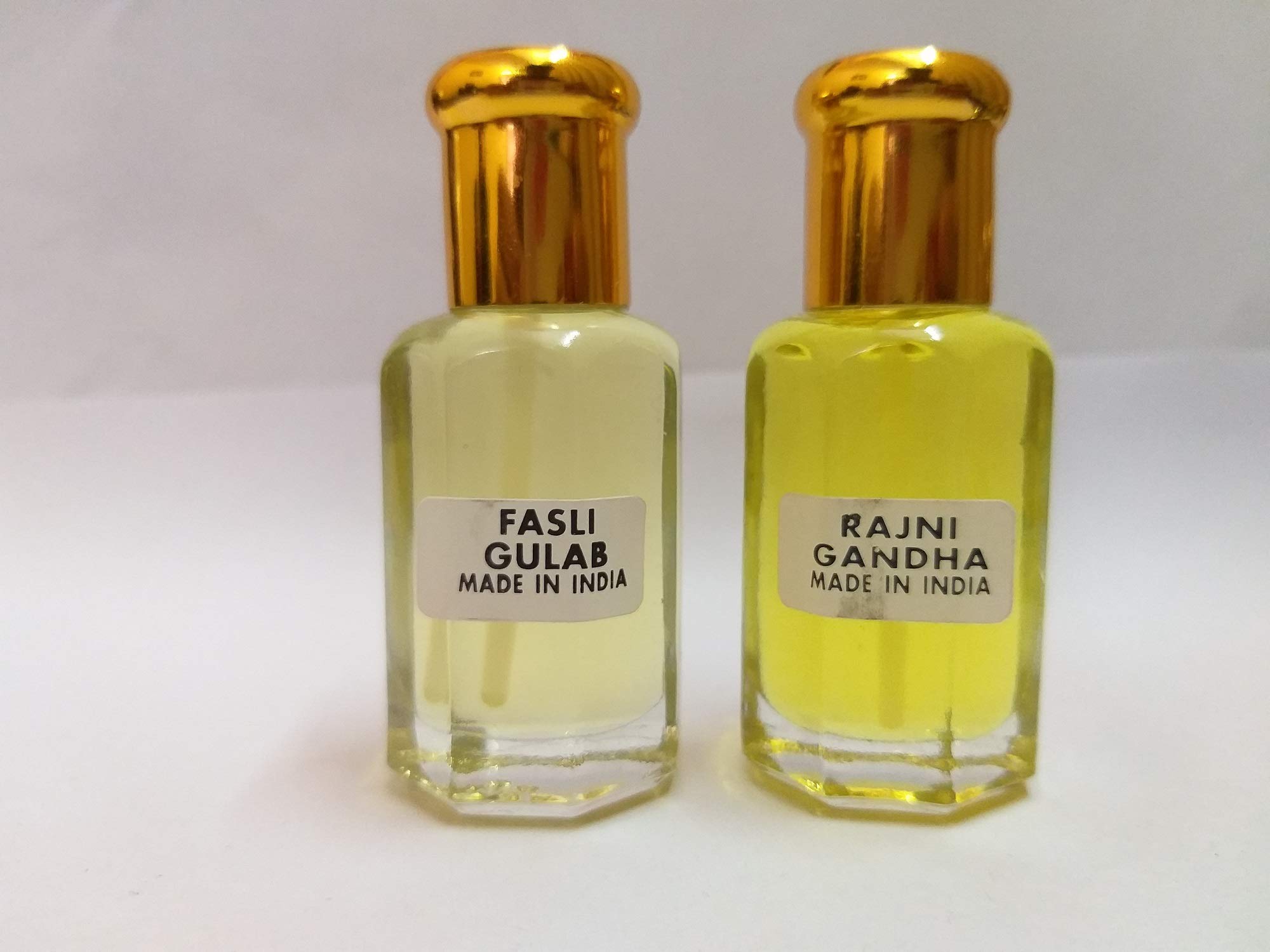 Rose (Gulab Fasli) and Rajnigandha Flower Attar/Ittar Concentrated Perfume Oil - 10 ml Beautiful Floral Fragrance Combo