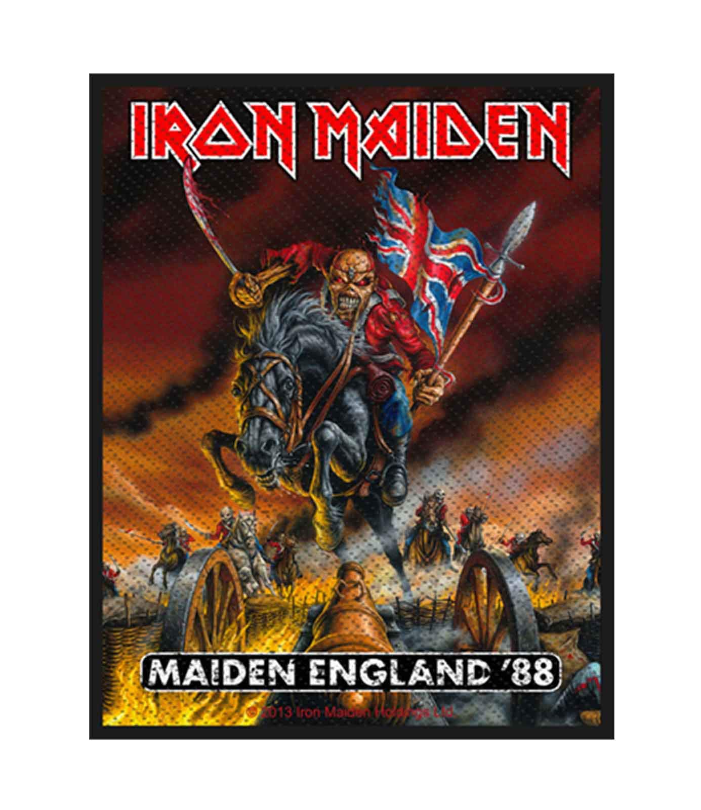 Iron Maiden Patch Maiden England 88 Trooper Official Black Woven (10cm x 7cm) One Size