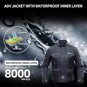 Motorcycle Jacket Men, Waterproof Motorcycle Riding Jacket CE Level 2 Armor Windproof Jacket