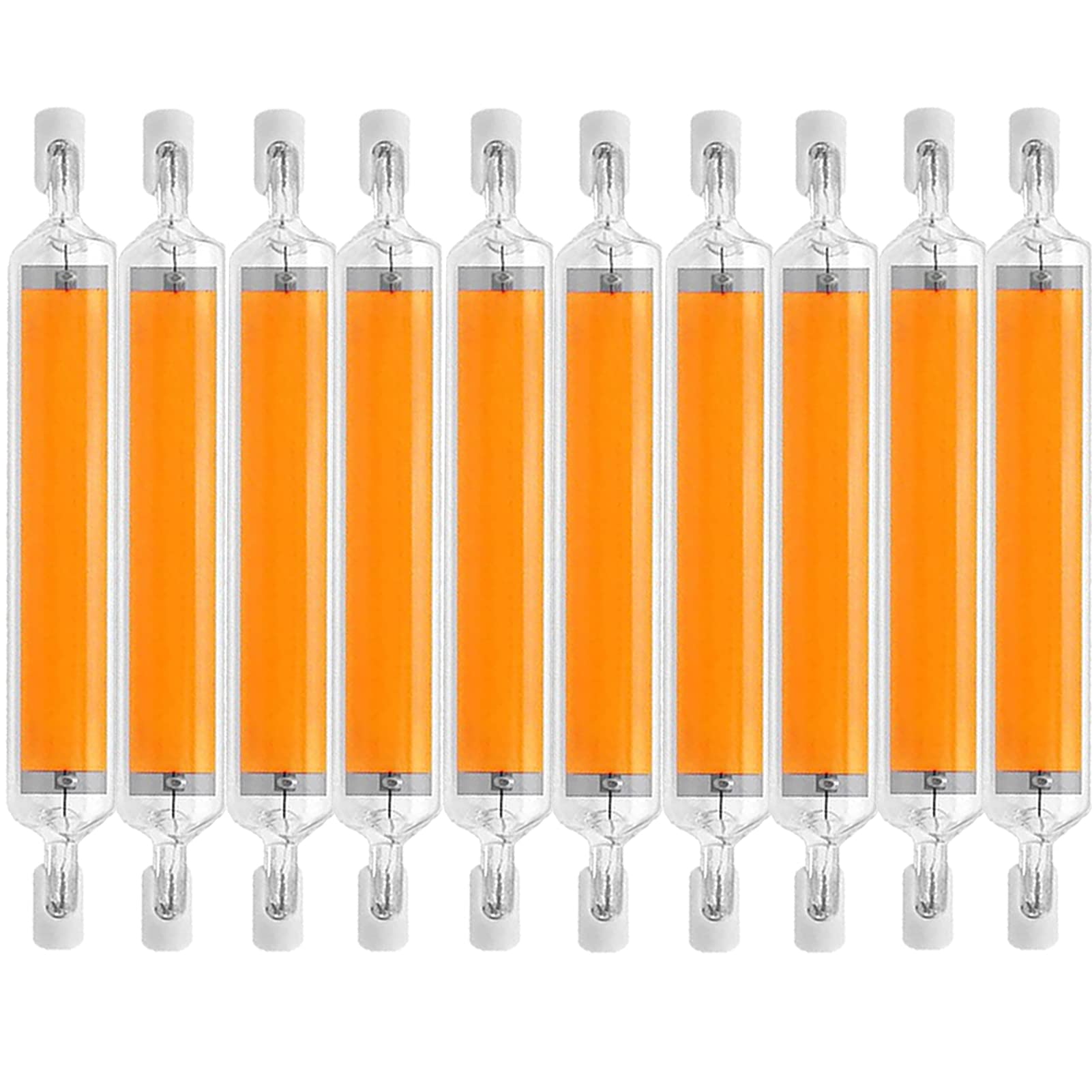 10 Pack 78mm 10W R7S LED Bulbs 100W Halogen Replacement LED R7S Light Bulb J T-Ype T3 Double Ended Work Bulbs for Garage Light Floodlight, Dimmable ,Warm White 3000k