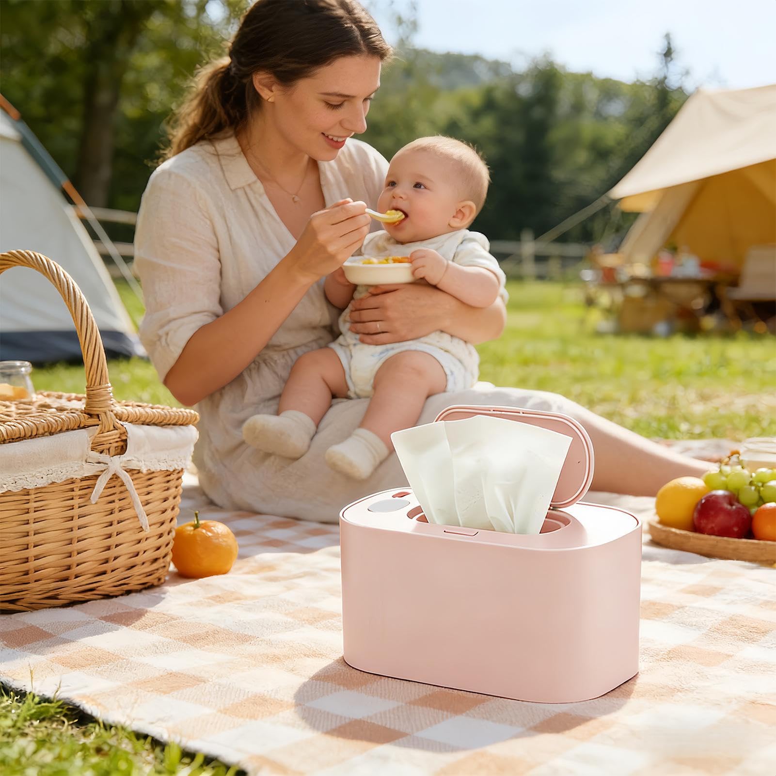 Calentador de Toallitas | Calentador Silencioso de Gran Capacidad - Para Pañuelos Húmedos Con Temperatura Constante - Para Viajes Coche Cuidado Infantil Cambiador Mesita de Noche Almacenamiento