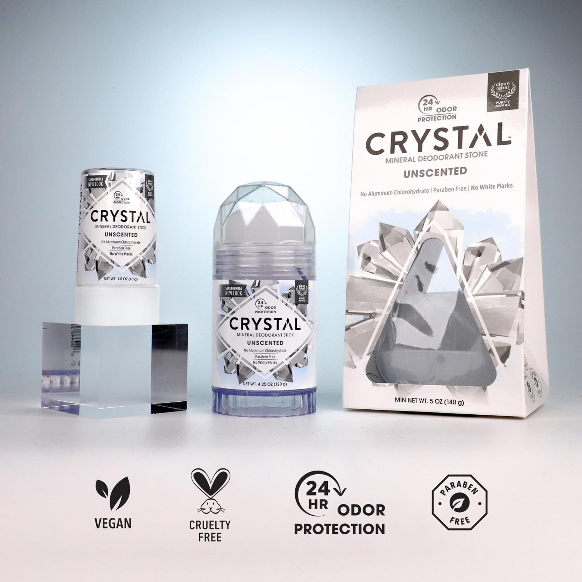 Crystal Mineral Deodorant Stick, Unscented 4.25 oz (Pack of 3) thumbnail 9