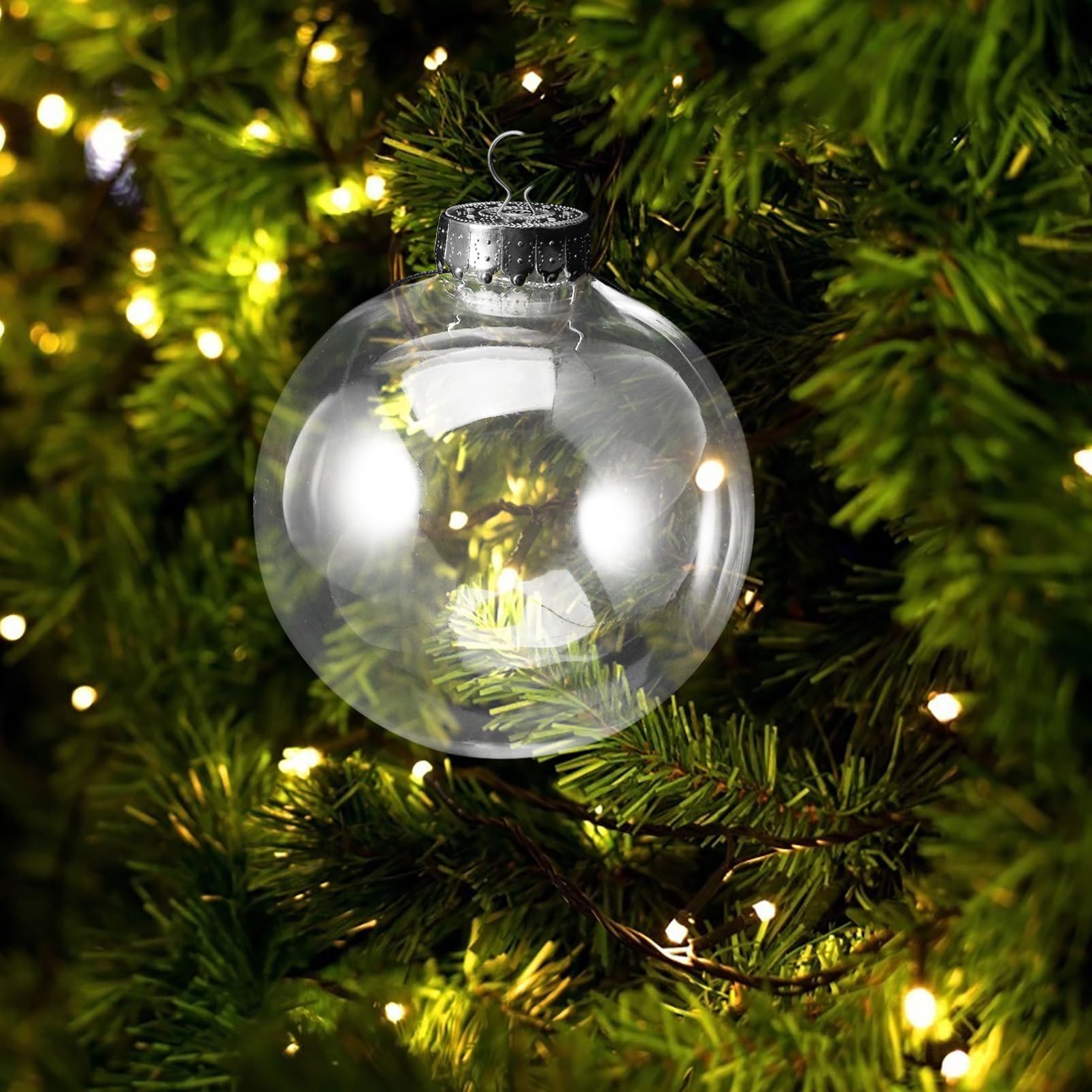 Cabilock 10stücke Weihnachtsbaumkugeln Transparente Weihnachtsbaum-hängedekoration Befüllbare Xmas Kugeln Festliche Ornamente Für Kreative Weihnachtsgestaltung