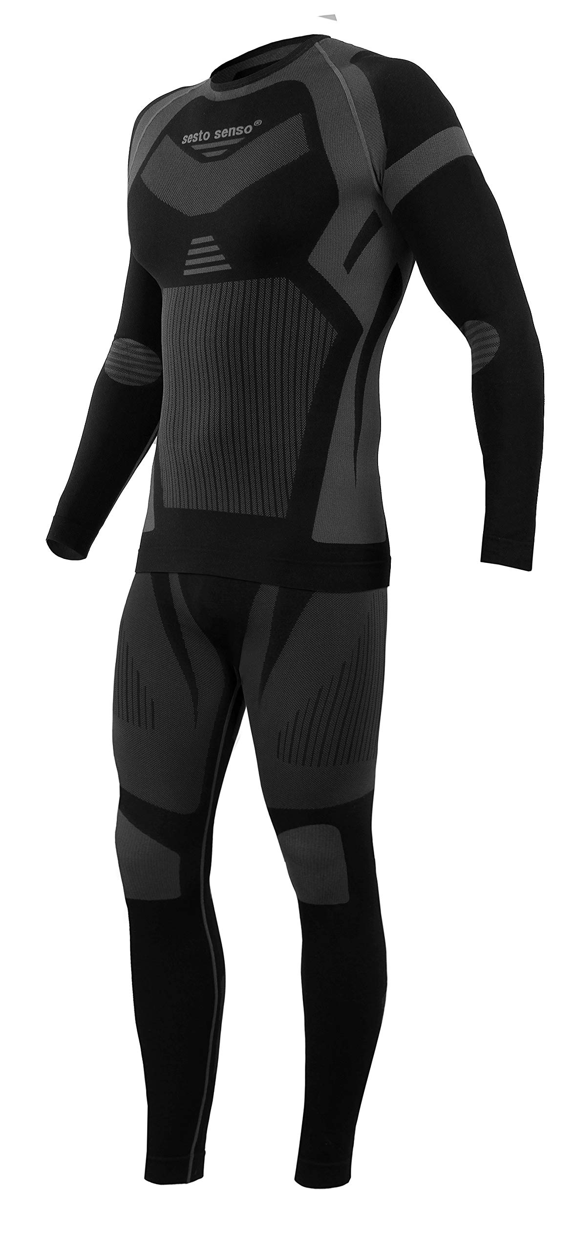 Sesto Senso Hombre Termico Conjunto Ropa Interior Funcional Camiseta de Manga Larga Leggins Capa Base