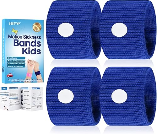 Bandas de mareo por movimiento para niños, bandas de enfermedad de viaje para niños, pulseras de mareo para niños, crucero, viajes, todo natural