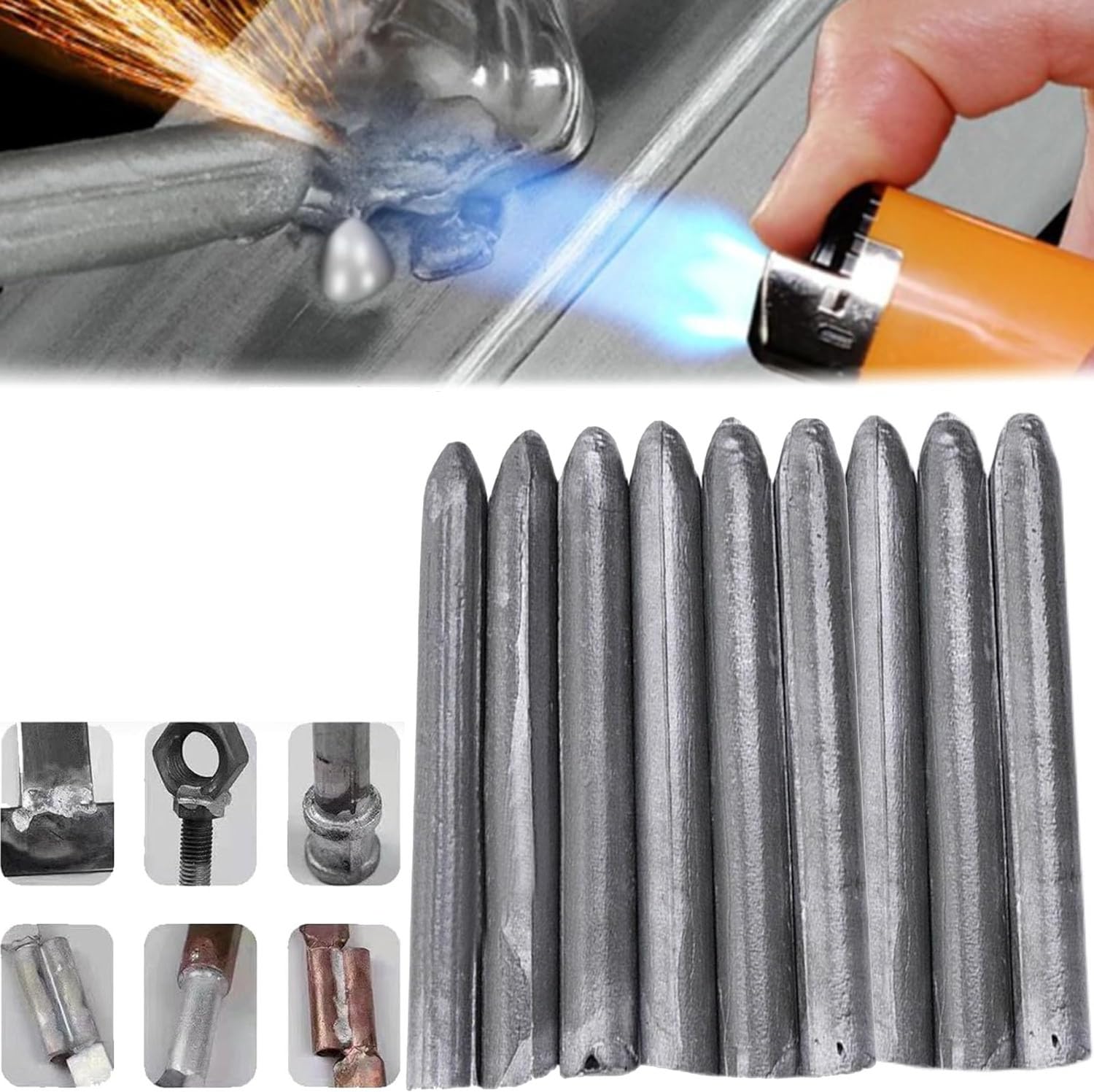 Low Temperature Universal Welding Rod,Metal Universal Low Temperature Easy Melt Welding Rods,Aluminum Welding Rods,Lighter Welding Rod,Easy Welding Rods for Metal Welding,Aluminum,Iron (9 Pcs)