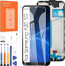 LCD Screen for Samsung Galaxy A25 5G A256B LCD Touch Screen Digitizer Glass Assembly Replacement with Repair Kit (Black with Frame)