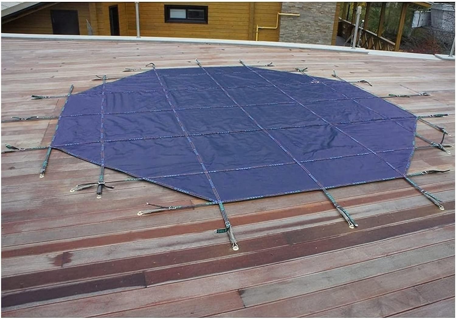 SAFWELDustproof Pool Protector Swimming Pool Cover Round Winter In-Ground Swimming Pool Cover Mesh with Hardware Kit, Cold-Resistant Pool Covers for Inground Pool, Custom Size (Color : Blue, Size :