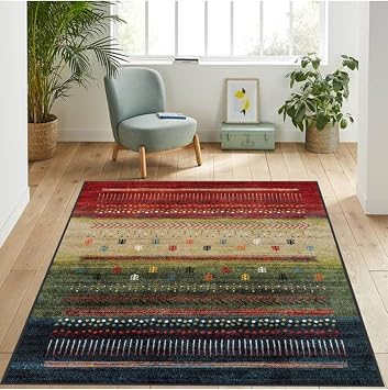 Rovigo Dijital Bask  Y kanabilir Kaymaz Taban Salon Hal s  RVG1134, Lacivert, 80 x 200