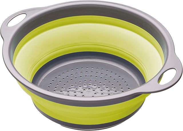 KitchenCraft Colourworks 2.8 L Collapsible Colander, 24 cm - Green