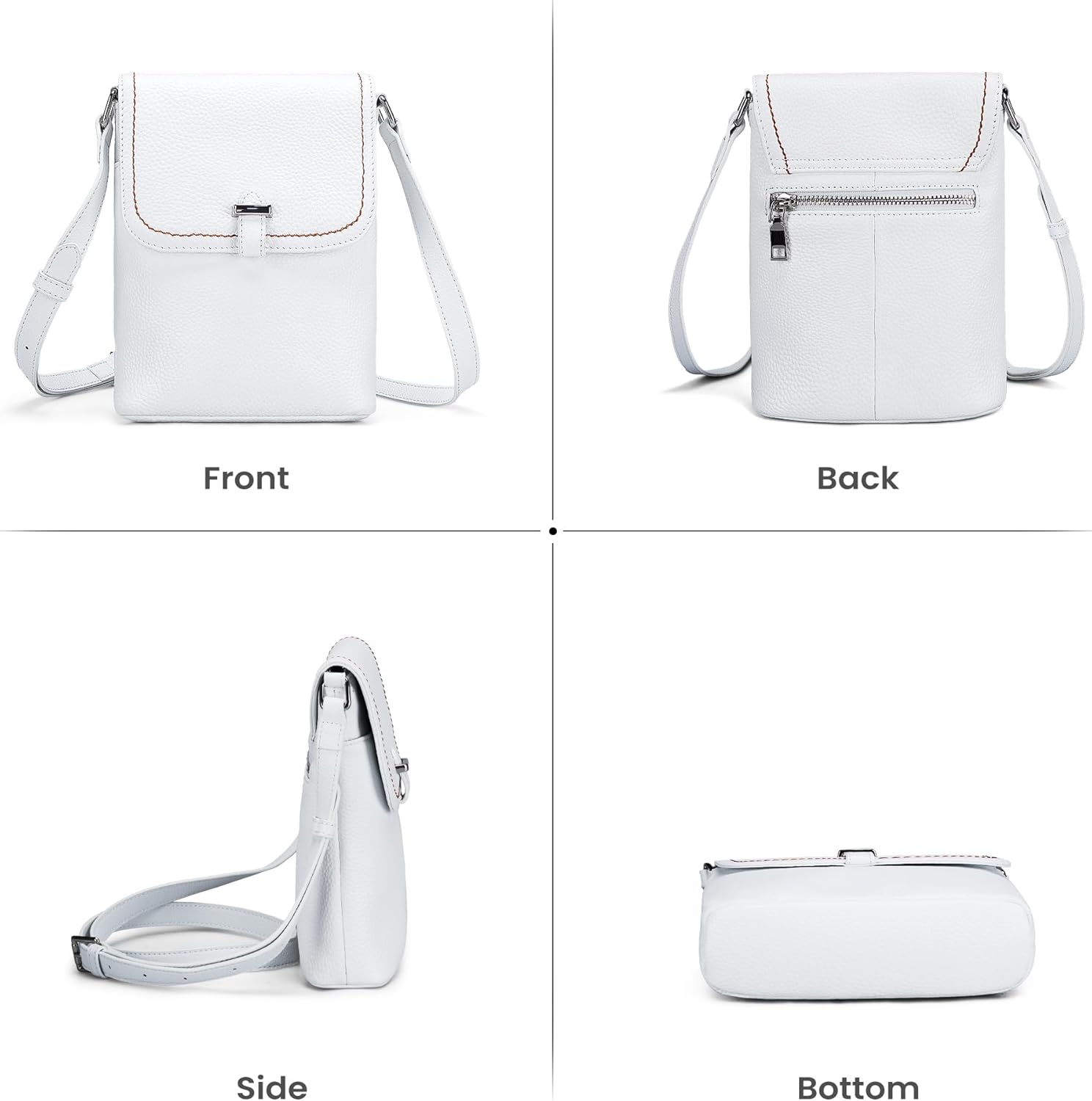 befen Genuine Leather Small Crossbody Bags for Women, Womens Cell Phone Purses Cross body Bag Purse with RFID Card Slots - Image 6